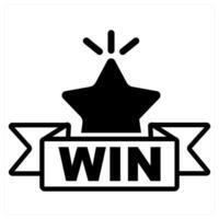 Win and success icon concept in black duo line color vector