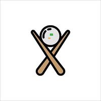 A billiard ball and two crossed sticks icon vector