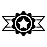 Badge and trophy icon concept in black duo line color vector
