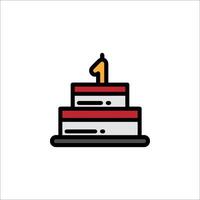 A cake with a candle on top of it vector