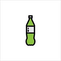 A green soda bottle icon on a white background vector
