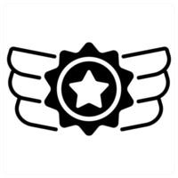 Badge and progress icon concept in black duo line color vector