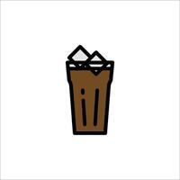 A glass of ice cream with a straw in it vector