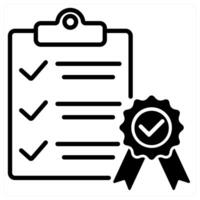 Qualified icon concept in black duo line color vector