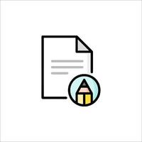 A document with a pencil and a paper icon vector