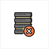 A server icon with a red cross on it vector