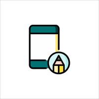 A phone and pencil icon on a white background vector