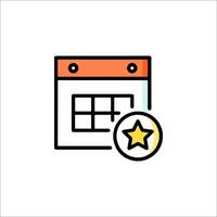 A calendar icon with a star on it vector