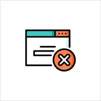 A web page with a tick and a cross vector