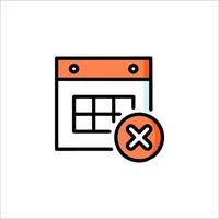Calendar icon with a tick and a cross vector