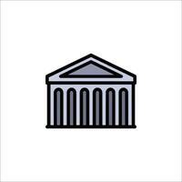 A building icon with columns and a dome vector