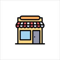 A store front icon with a red awning vector