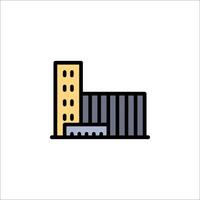 A building with a large window and a tall building vector