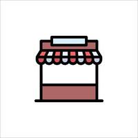 A store front icon with a red and white stripe vector