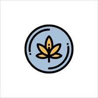 A marijuana leaf icon in a circle vector