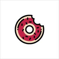 A donut with a bite taken out of it vector