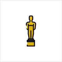 The oscar statue is shown in a line art style vector
