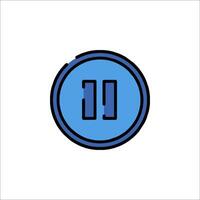 A blue button with two lines on it vector