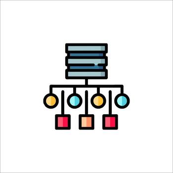 base de datos administración sistema icono ilustración vector