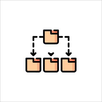 un carpeta icono con un línea conectando eso a otro vector