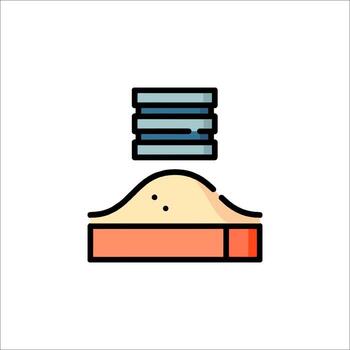 A stack of sand and a stack of books on top of it vector