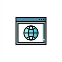 The globe icon on a computer screen vector
