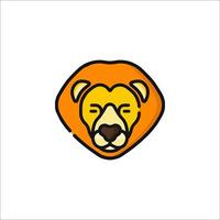 A lion head icon in a flat style vector