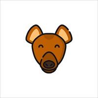 A brown dog head icon on a white background vector