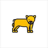 A yellow dog is standing in a line vector
