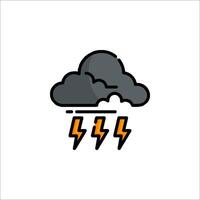 A cloud with lightning and thunderstorm icon vector