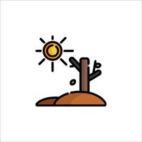 A tree with sun and a tree on the ground vector