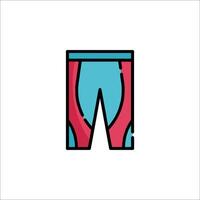 A pair of pants with a red and blue design vector