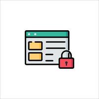 A padlock on a computer screen with a padlock icon vector