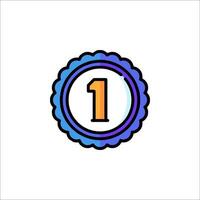 The number one badge icon on a white background vector