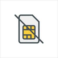 No sim card icon, no sim card icon, no sim card illustration vector