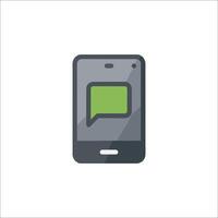 A phone with a green speech bubble on it vector