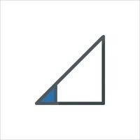 A triangle with a blue line on it vector