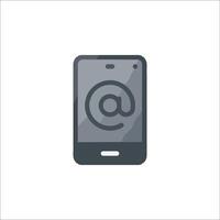 An icon of a phone with an email symbol on it vector