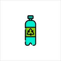 A plastic bottle with a recycling symbol on it vector