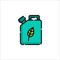 A green jerry can with a leaf on it vector
