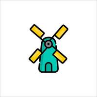 A green windmill icon on a white background vector