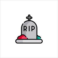 A tombstone with the word rip on it vector