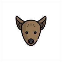 A brown deer head icon on a white background vector
