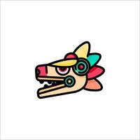 A colorful head with a tribal design on it vector