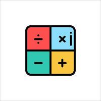 A calculator icon with four different colors vector
