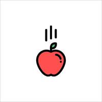 An apple icon with a drop of water falling from it vector