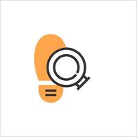 A magnifying glass icon with a light bulb vector
