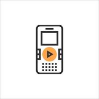 A phone with a play button on it vector