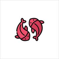 Two fish icons on a white background vector