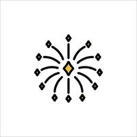 A black and gold logo for a fireworks company vector